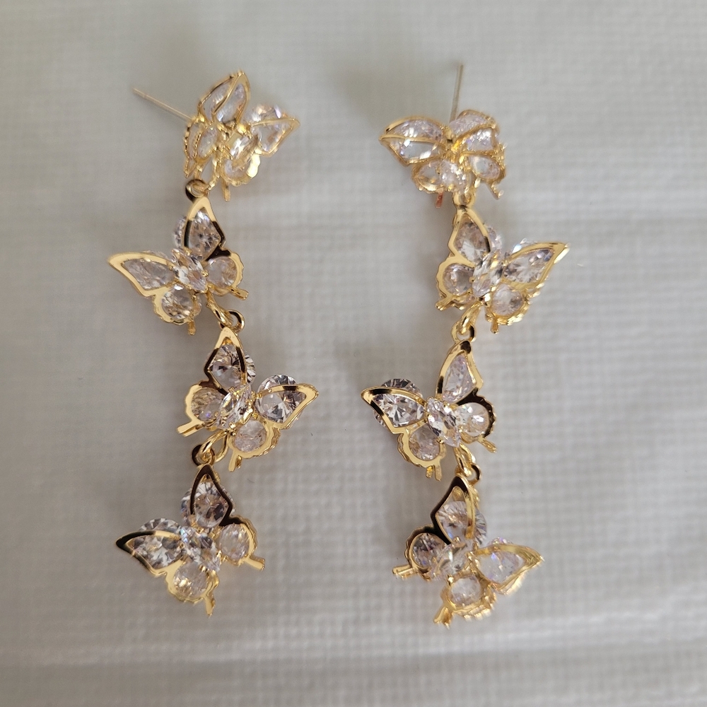 🤩Cz Butterfly Earrings Eye Candy Luxe Collection Los Angeles